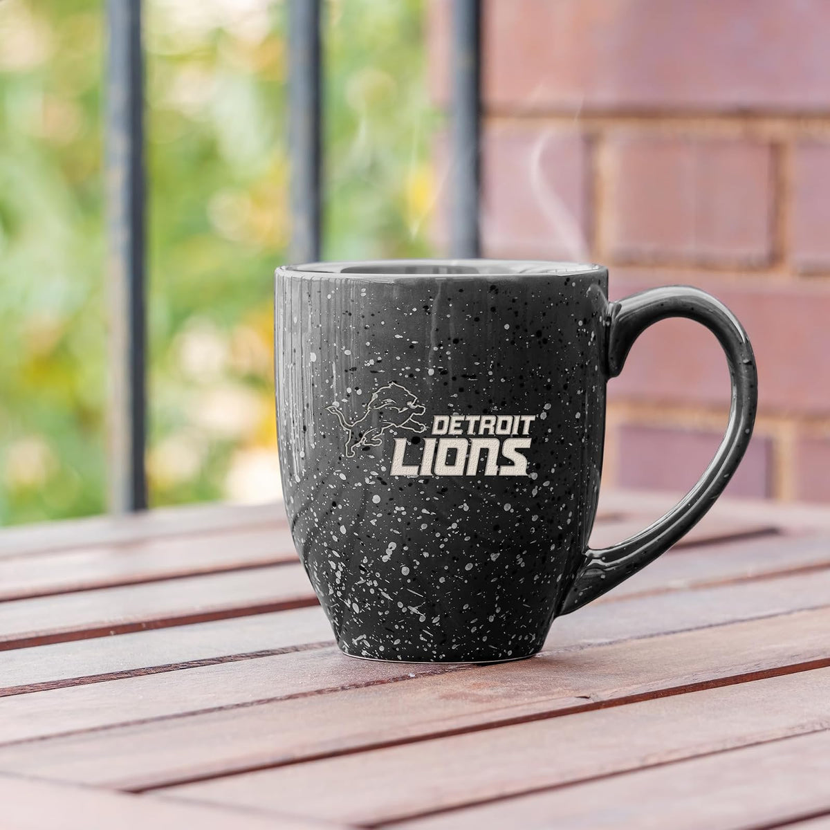 Rico Industries NFL Football Detroit Lions One Pride - Taza de café de cerámica moteada grabada con láser de 16 onzas
