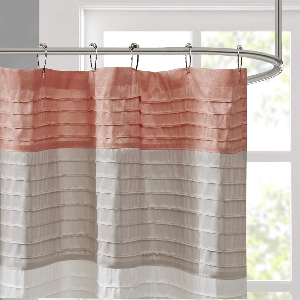 Madison Park MP70-2319 Shower Curtain, Coral