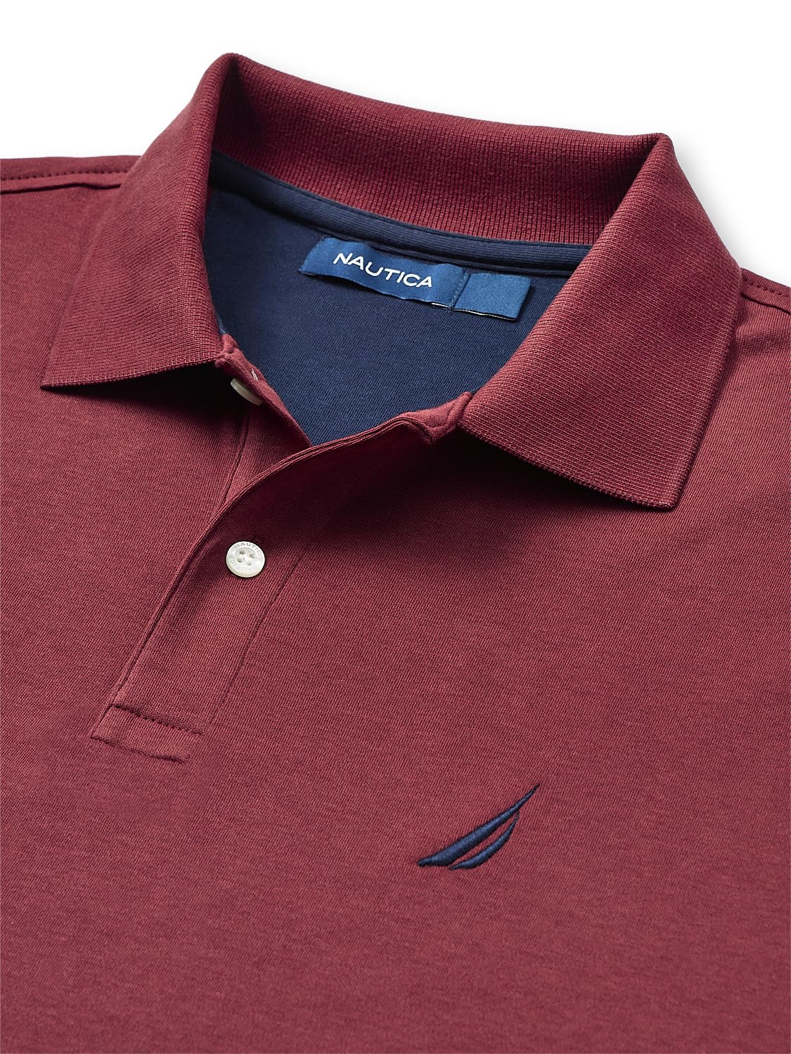 Nautica Polo de piqué de algodón elástico de Manga Corta para Hombre