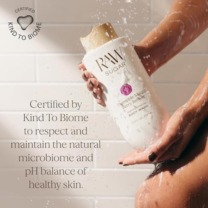 RAW SUGAR, Body Wash Caramel Vanilla Delight, Gel de Baño, Suave e Hidratante, Nutre y Revitaliza, Equilibra pH, 20 OZ