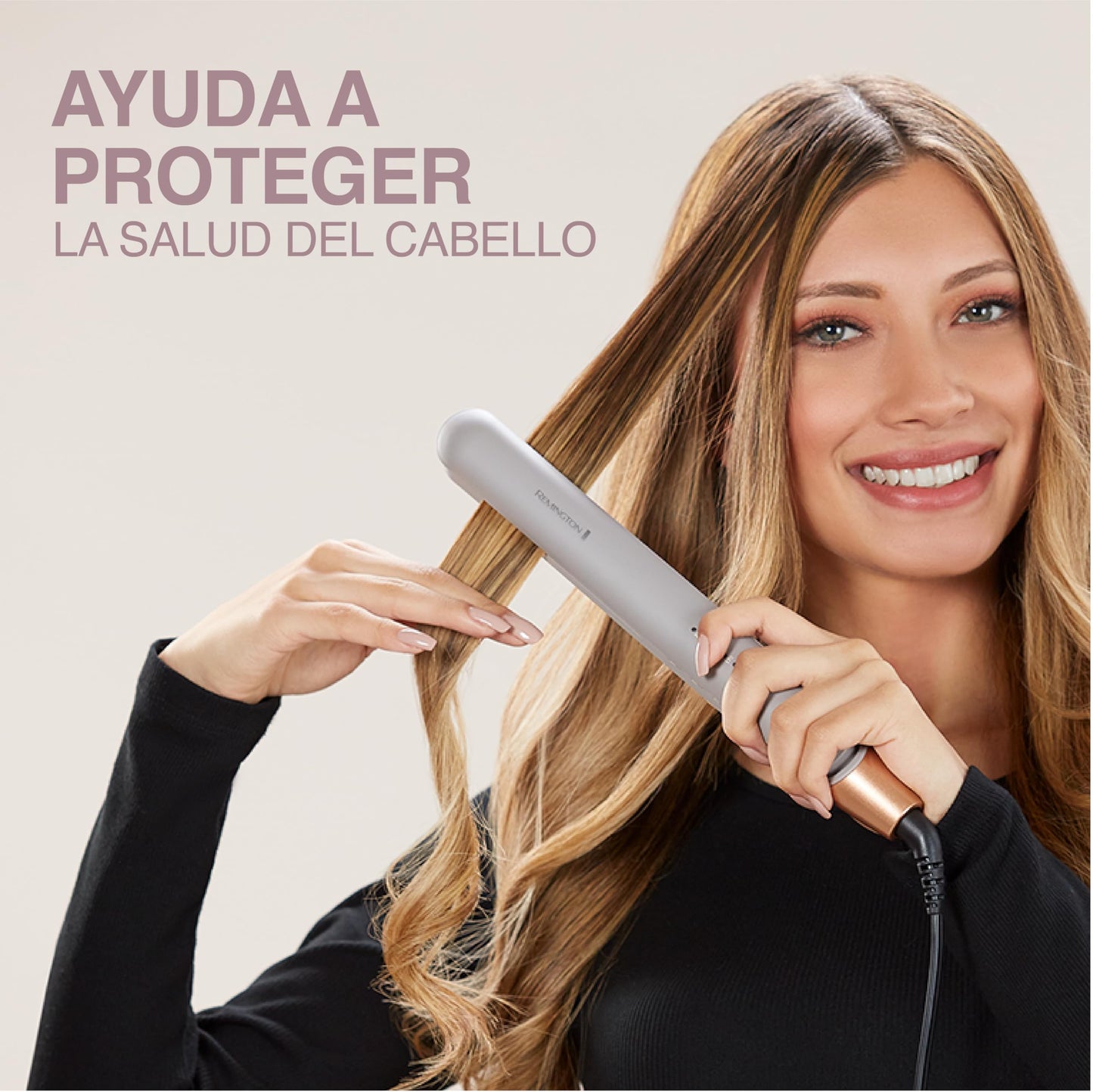 Remington Plancha de Cabello Cerámica Colágeno y Biotina, Control Antifrizz, S31A-110F
