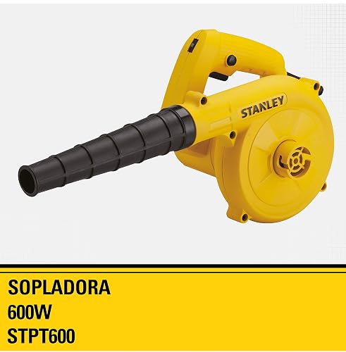 STANLEY Sopladora de Aire y Aspiradora Eléctrica 600W, Negro/Amarillo, STPT600