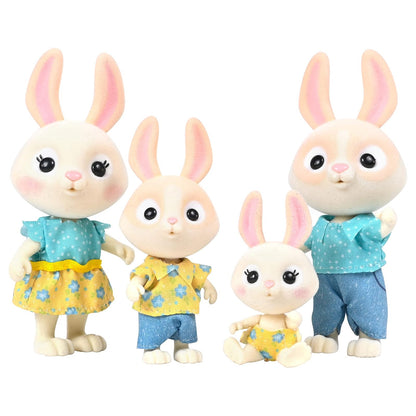 Honey Bee Acres Familia de Animales en Miniatura – Set de 4 Figuras Articuladas - McScampers Bunny