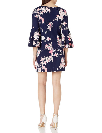 Eliza J Printed Bell Sleeve Shift Dress Vestido casualMujer