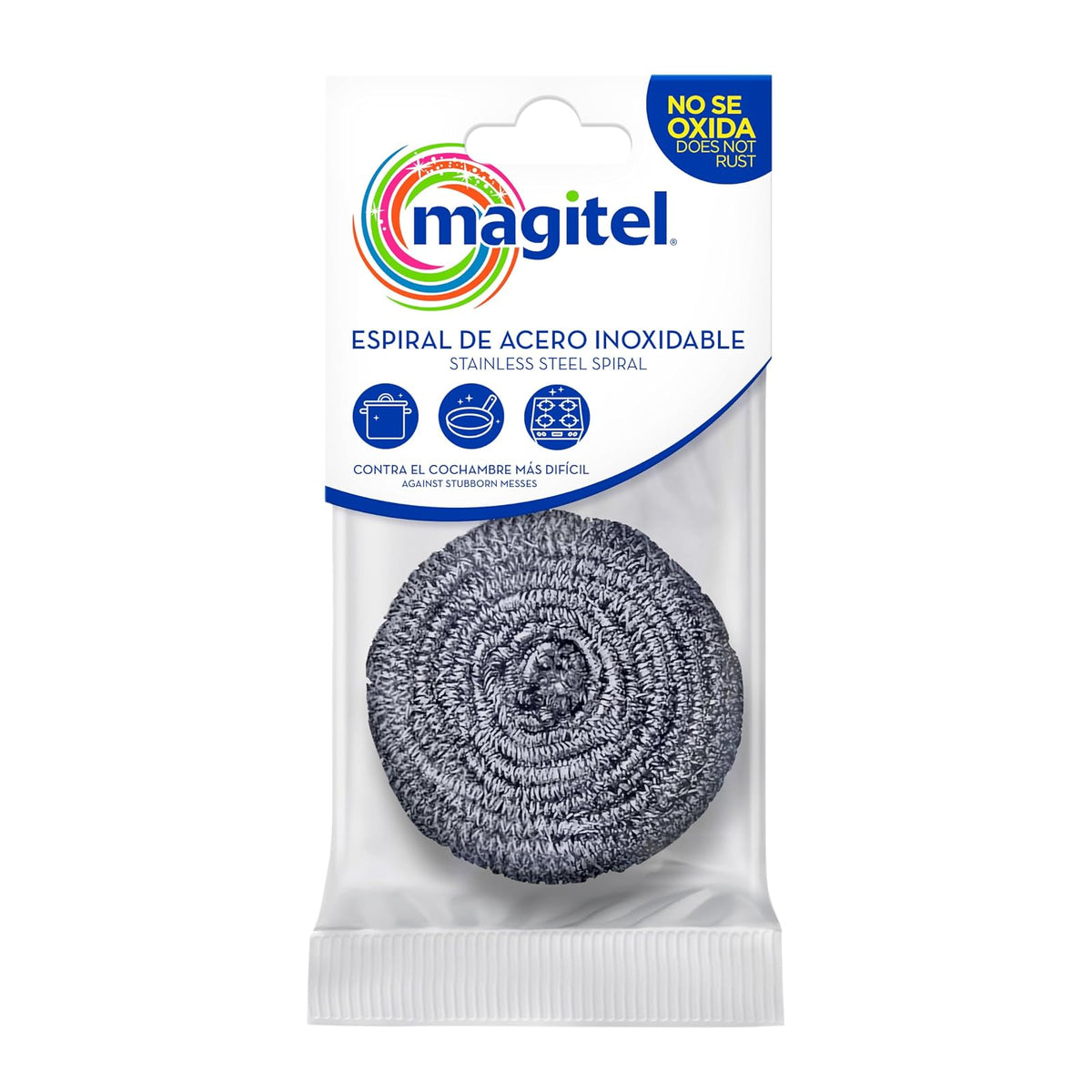 Magitel Espirales de Acero con Fibra - 24 Unidades, Acero Inoxidable