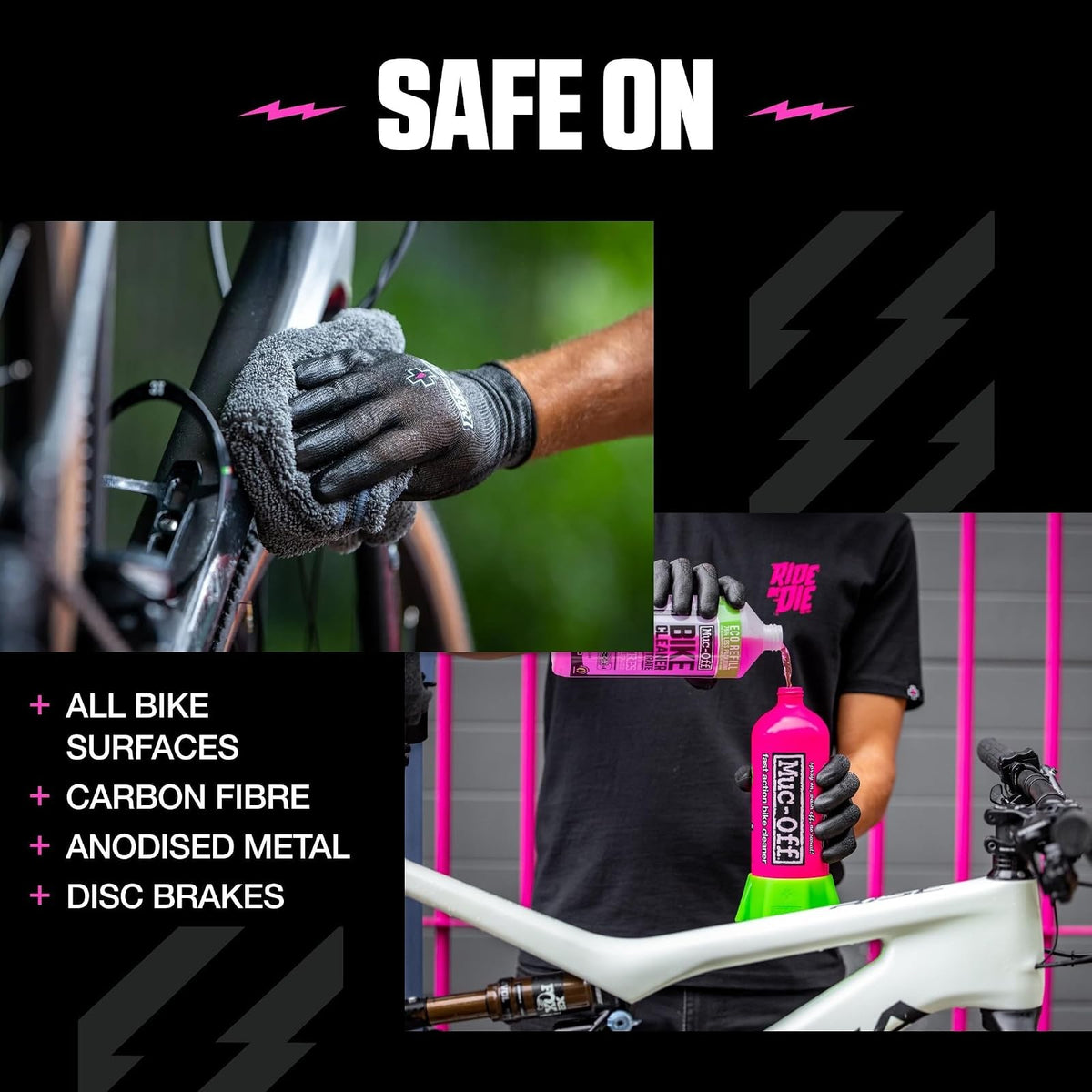 Muc-Off Limpiador Concentrado de Bicicleta, Nano Gel Biodegradable, Rosado, 1 L, 347US