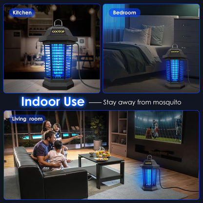 GOOTOP Extractor de Insectos para Exteriores, Extractor de Mosquitos, Enchufe de 3 Puntas, Extractor de Moscas Eléctrico, Matamoscas, Trampas para Moscas, Extractor de Insectos Voladores para