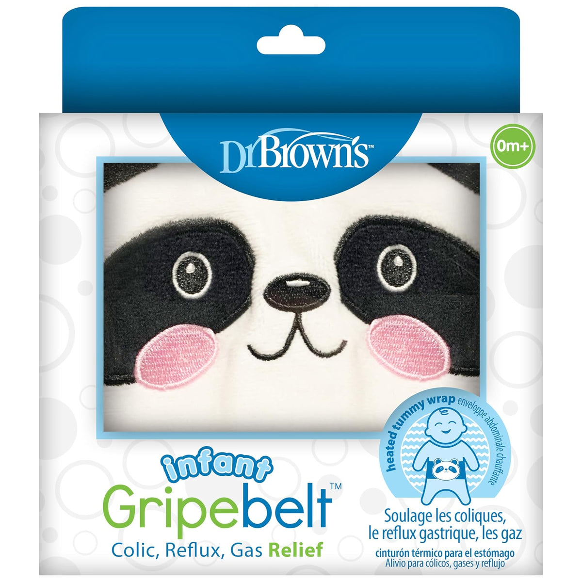 Dr. Brown's Cinturón para alivio de cólicos, envoltura de vientre calentada, cinturón para bebé para alivio de gas, alivio natural para malestar estomacal en bebés y niños pequeños, erizo