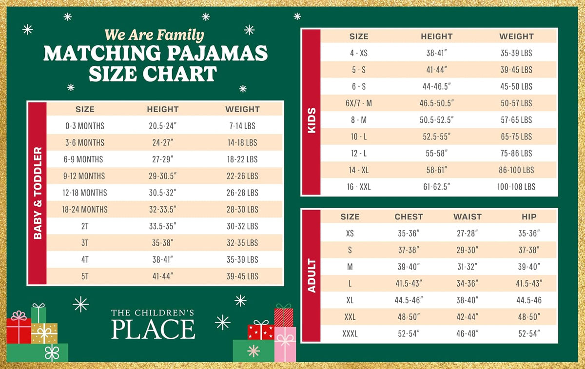 The Children's Place Baby Family Matching, Holiday Pajama Sets, Fleece