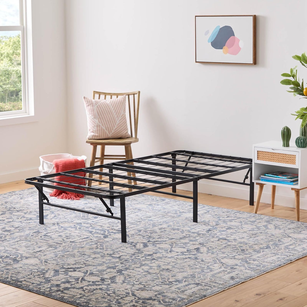 Linenspa Base de Cama Metálica con Almacenamiento - US Twin - 99 x 190 cm - Plegable