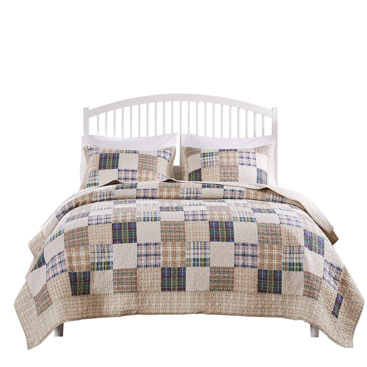 Greenland Home GL-1304EMSK 3 Piece Oxford Quilt Set, King Size, Multicolor