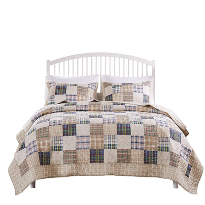 Greenland Home GL-1304EMSK 3 Piece Oxford Quilt Set, King Size, Multicolor