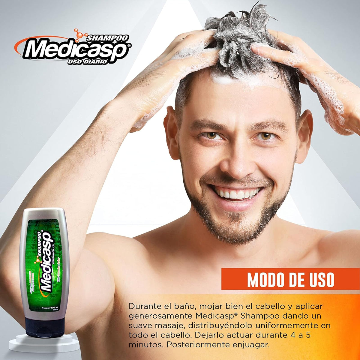 Medicasp Shampoo Anticaspa - Auxiliar en la eliminación del hongo de la caspa, alivia comezón y ardor, deja el cabello con brillo y suavidad, ideal para uso diario, contiene una botella de 400ml