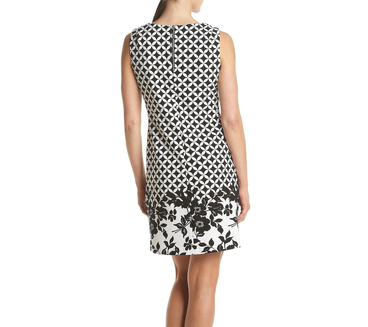 Gabby Skye Vestido de Cuello Redondo sin Mangas Crepe Shift Vestido para Mujer