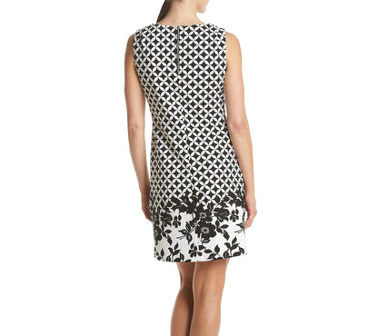 Gabby Skye Vestido de Cuello Redondo sin Mangas Crepe Shift Vestido para Mujer