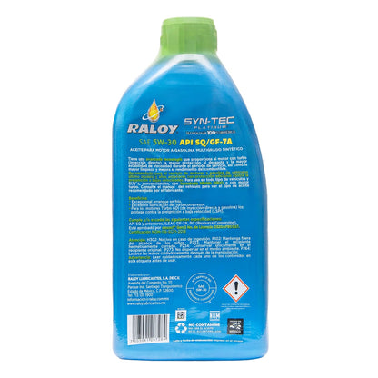 RALOY SYN TEC PLATINUM SAE 5W-30 API SQ/GF-7A DEXOS-1 GEN3, 946ML
