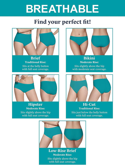 Fruit of The Loom Pantaleta Transpirable de Algodón Pack de 6 para Mujer