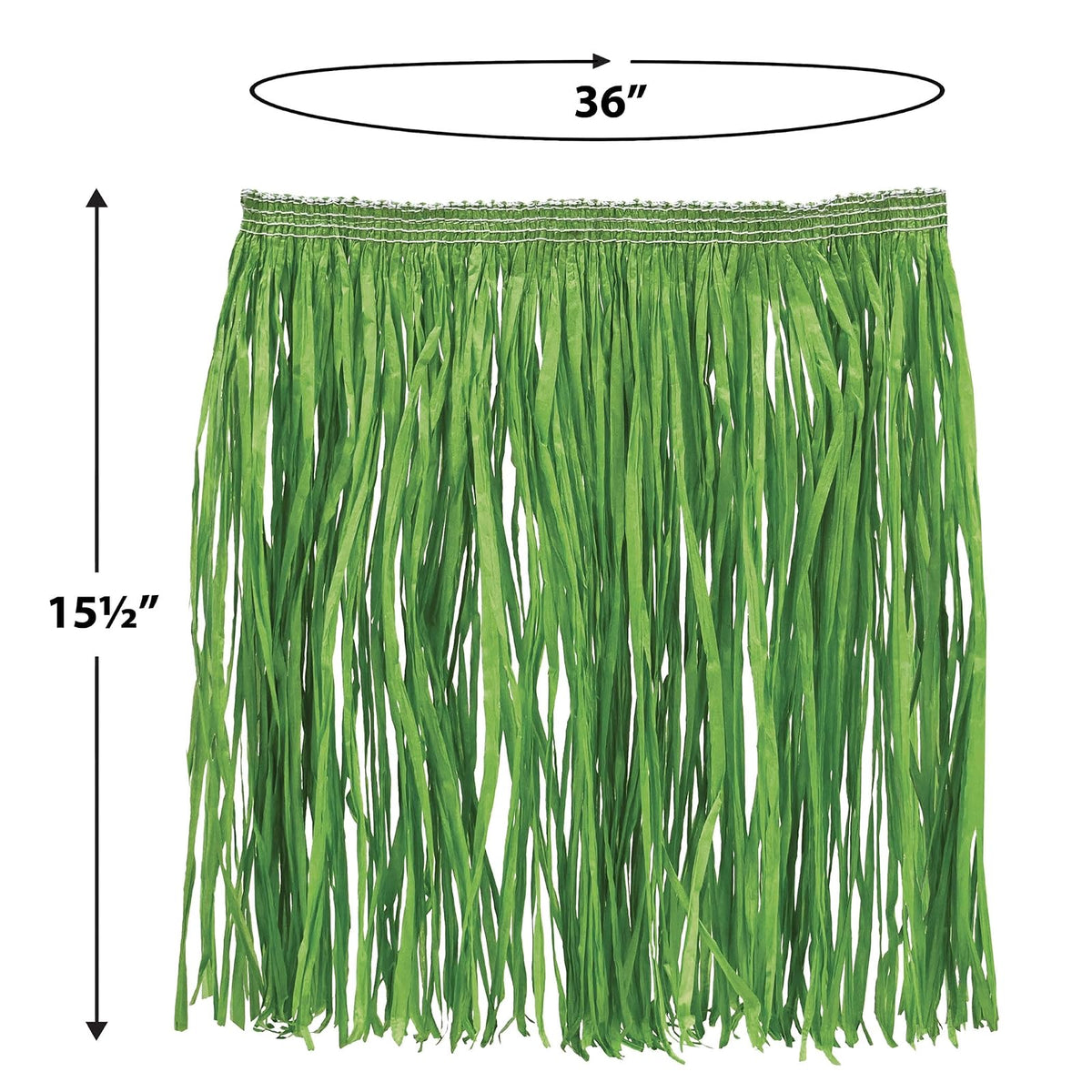 Beistle 54581-G Adult Mini Hula Skirt for Halloween Party, 36-Inch Width by 16-Inch Length, Green