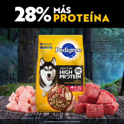 Pedigree High Protein Croquetas para Perros Adultos Sabor Res y Pollo 10kg