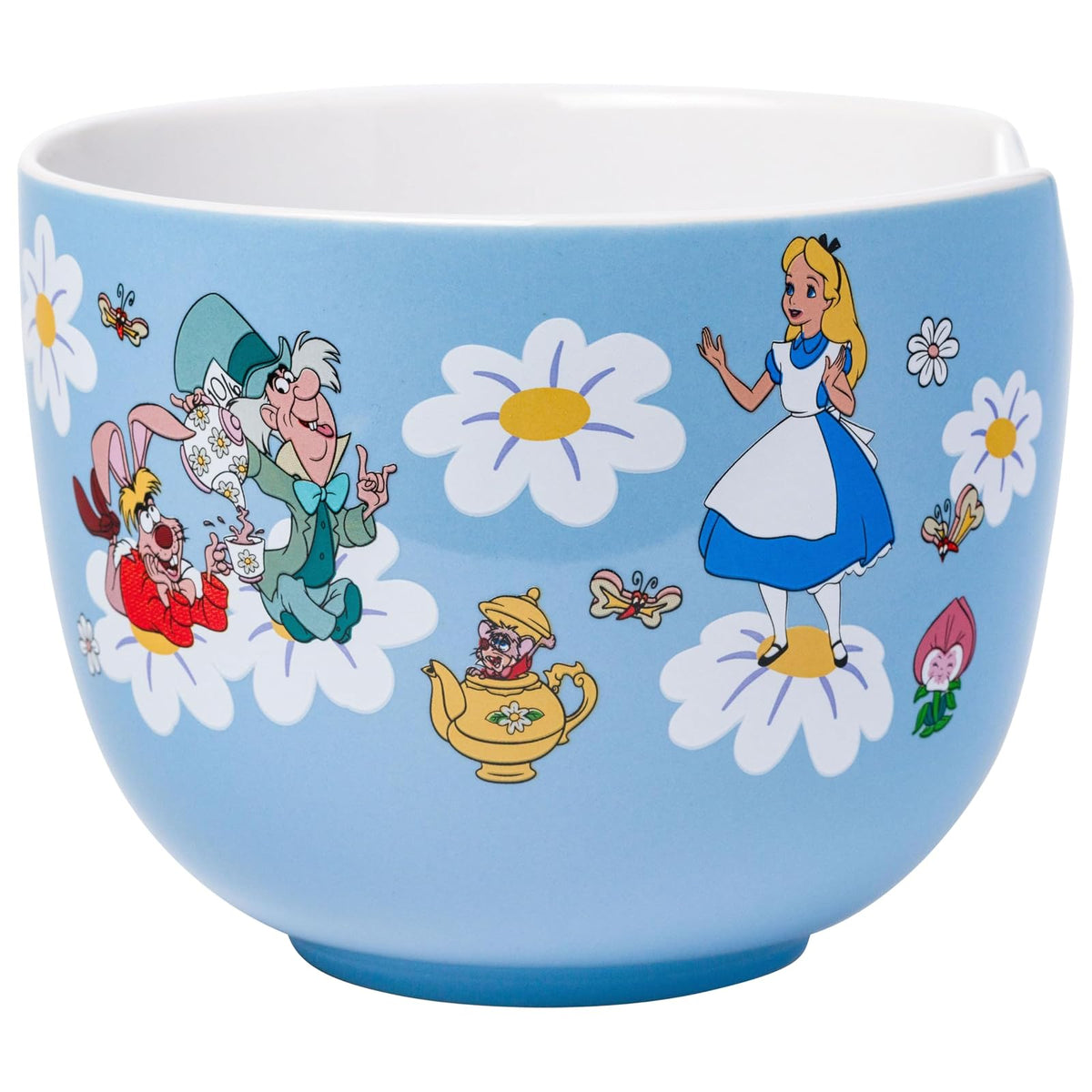 Silver Buffalo Alicia in Wonderland Wildflower Character Toss 20 onzas de cerámica Ramen Bowl con palillos y cuchara