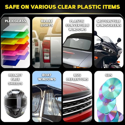 Meguiar's´s G12310 Limpiador y Abrillantador Plast X, 296ml | Limpiador de plástico y removedor de arañazos, restaura la claridad, elimina el amarilleo, la oxidación y la nubosidad en los