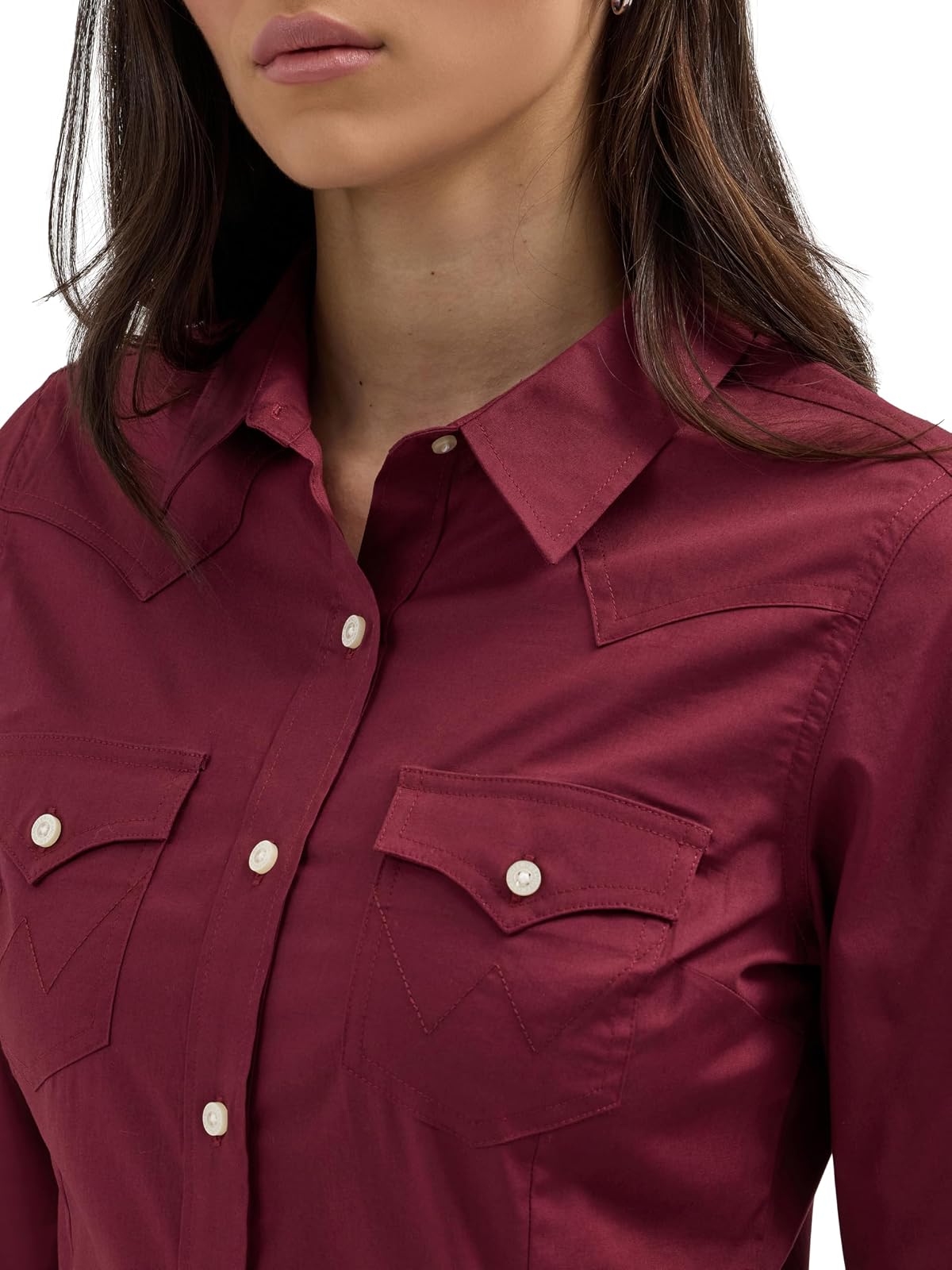Wrangler Camisa Western Women's Retro Button-Down de Algodón para Mujer