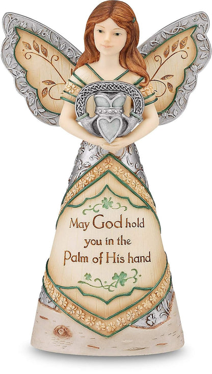 Elements Irish Blessing Angel Figurine by Pavilion, 6 Pulgadas, inscripción May God Hold You in The Palm of His Hand