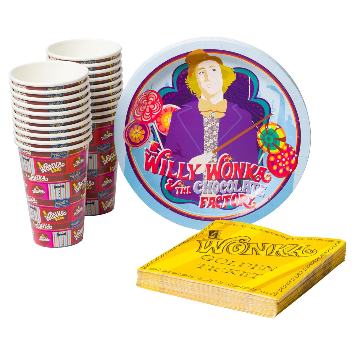 Silver Buffalo dorado Ticket Willy Wonka and the Chocolate Factory - Juego de 60 unidades