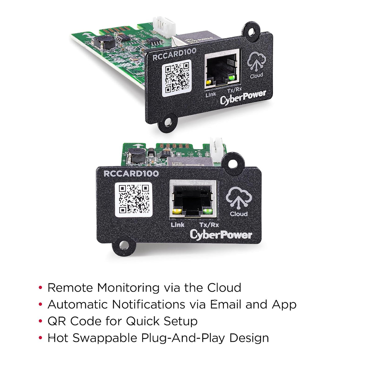 CyberPower RCCARD100, Tarjeta de Administración Remota para UPS, Monitoreo en la Nube, Plug-and-Play