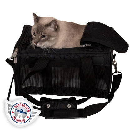Sherpa Travel Transportín Original Deluxe para Mascotas - Pequeño - Negro entramado