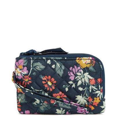 Vera Bradley - Funda de algodón con doble cierre para mujer, con protección RFID - Talla Única - Verde floral de corte fresco