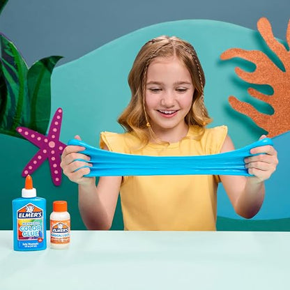 Elmer's Ocean Dive Slime Kit, los suministros de limo incluyen pegamento líquido, activador y slime prefabricado, 9 unidades