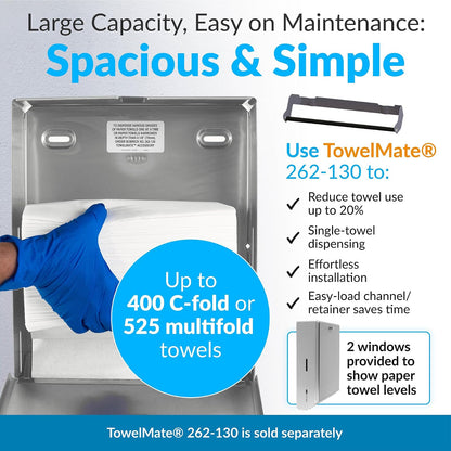 Bobrick B-2620 Stainless 10.75" x 14" Paper Towel Dispenser