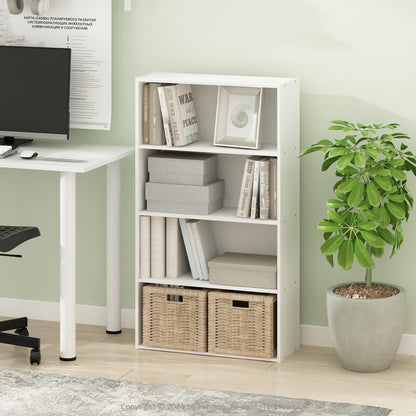Furinno Pasir Estantería de 4 Niveles, Color Blanco