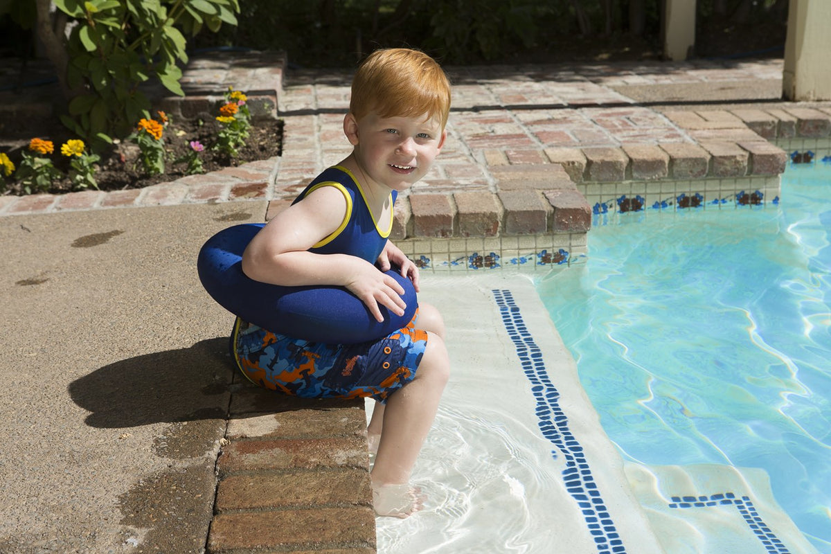 Poolmaster - Chaleco de Aprendizaje para Nadar, Entrenador de natación de Tubo Ajustable y Ayuda de natación para niños de 3 a 6 años, Color Azul