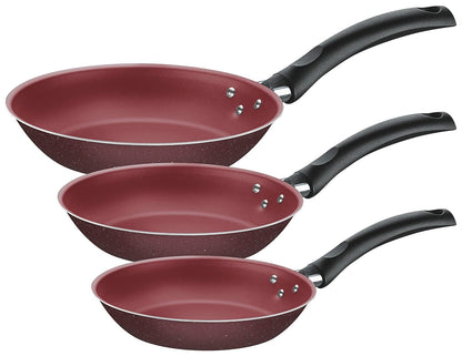 Tramontina Turim Set de 3 Sartenes Antiadherentes Starflon Max - Rojo - Juego de sartenes