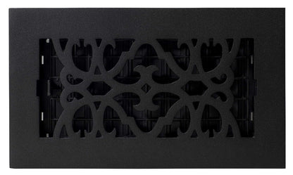 Decor Grates AC408-BLK - Registro victoriano para piso, 4 x 8 pulgadas, hierro fundido, negro