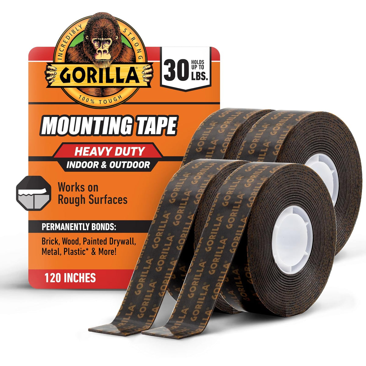 Gorilla Cinta de Montaje Doble Cara Extra Resistente - Paquete de 4