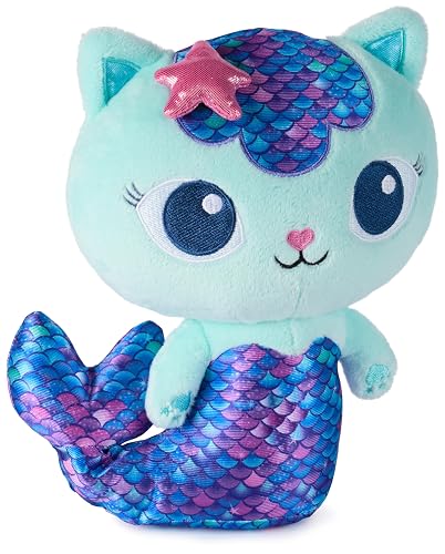 Gabby's Dollhouse, Fin-Tastic Mercat, Juguete de Peluche de Alta Calidad, 10 Pulgadas de Alto con Cola de Sirena en Movimiento, Juguetes para niños para niñas y niños a Partir de 3 años