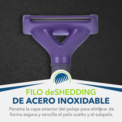Furminator - Cepillo para Gato - Deslanador para Gato de Pelo Corto - Ideal para Gatos Medianos y Grandes - Retira el Pelo sin Dañar su Piel - Borde que se Adapta a la Morfología del Peludo