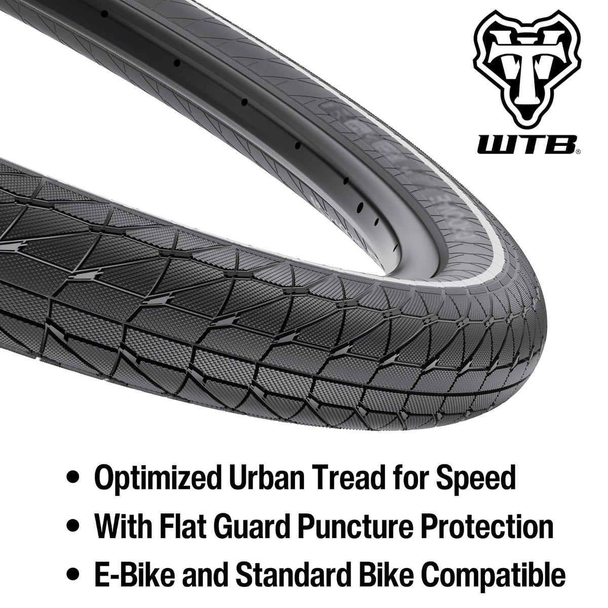 WTB Groov-E Hybrid Bike Tire (27.5''/29'') Wire Bead - E-Bikes & Commuter - Great in Wet Conditions (Optional Flat Guard Puncture Protection)'