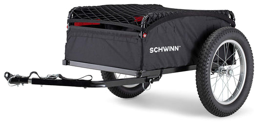 Schwinn Daytripper and Porter - Remolque de Bicicleta de Carga, 100 Libras. Capacidad máxima de Peso, Marco Plegable, Remolque detrás del Remolque Trasero, neumáticos llenos de Aire, no para niños o