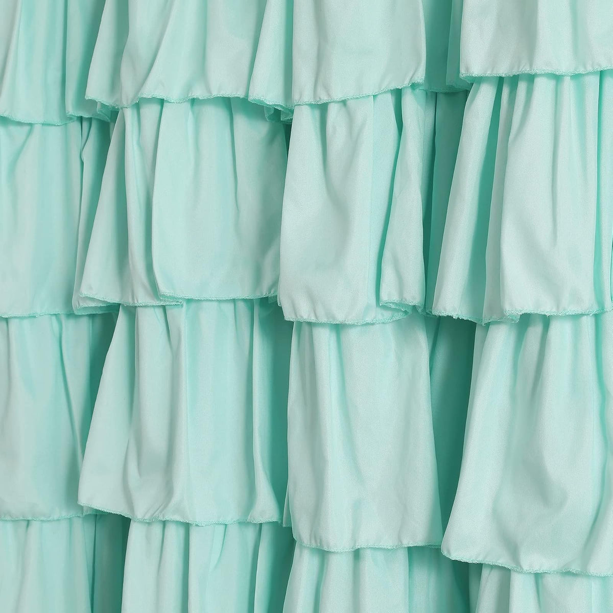 Lush Decor - Cortina de Ducha con Volantes | Diseño clásico con Textura Floral, Color Turquesa Claro, 72 x 72 Pulgadas