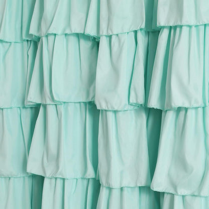 Lush Decor - Cortina de Ducha con Volantes | Diseño clásico con Textura Floral, Color Turquesa Claro, 72 x 72 Pulgadas