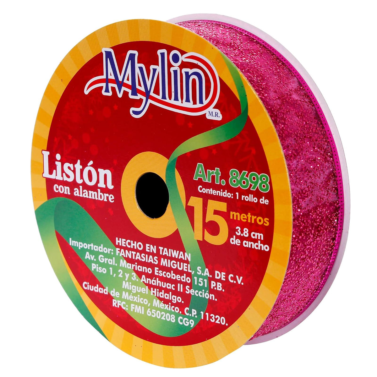 Fantasias Miguel Liston Organza Adorno Navideño Fiusha 4X15X15Cm Mylin