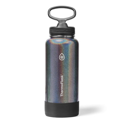 ThermoFlask Botella de Agua Acero Inoxidable con Tapa de Popote - 0.9 Litros - Iron Night - 1