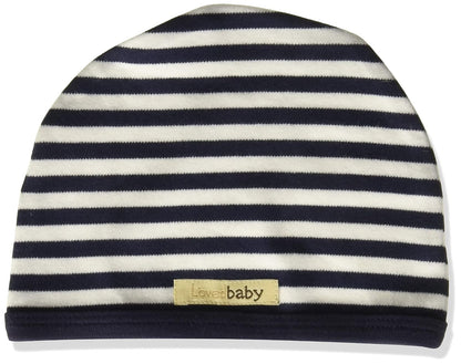L'ovedbaby Gorra orgánica para bebé - Bebé - 3-6 Meses - Azul marino - Blanco