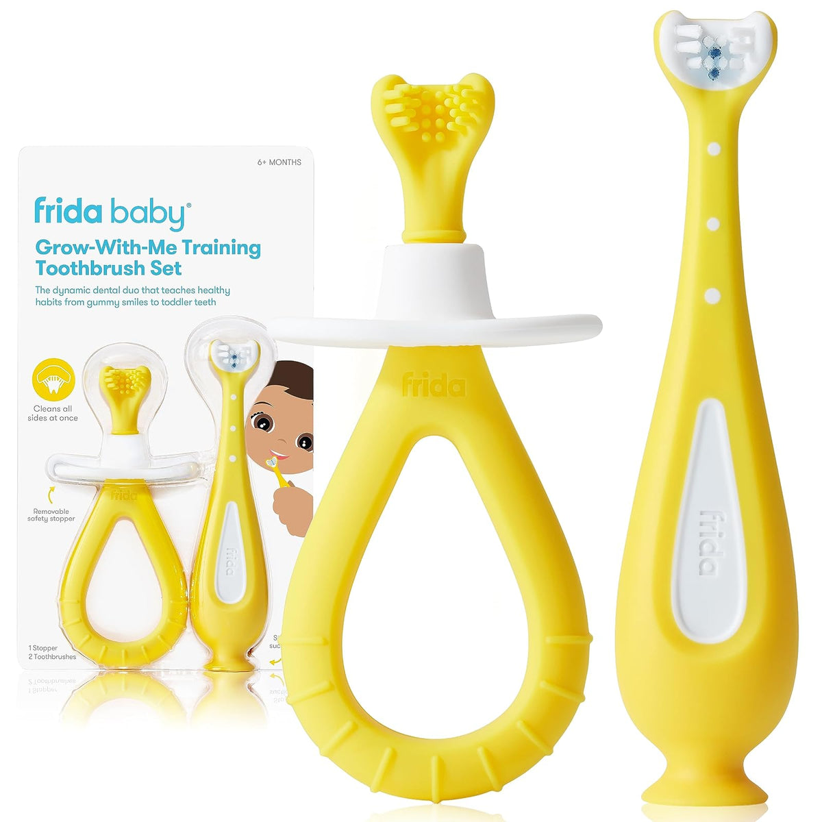 Frida Baby| Juego de Cepillos de Dientes| Entrenamiento Crecer Conmigo| Bebés y Niños, 1 unidad, 1