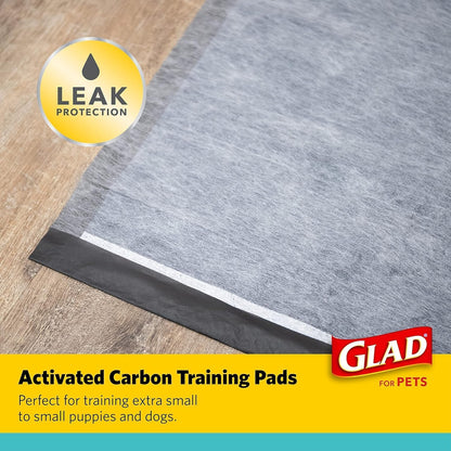 Glad for Pets - Almohadillas para Orejas de Entrenamiento de carbón Activado para Perros, tamaño pequeño, 17.5 x 23.5 Pulgadas, absorbentes de Olor, Almohadillas para Orejas de orina para Perros