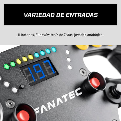 FANATEC Sim Racing ClubSport Volante F1 Esports V2 – Licencia Oficial de Fórmula 1, Empuñaduras Alcantara, Pantalla LED, Magnetic Paddles, Motores de Vibración Integrados – PC